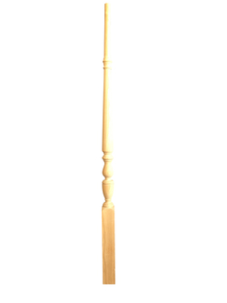 gedrechselter Pfosten 4x4x100cm -(100) halb komplett gedrechselt / mit Grundstock